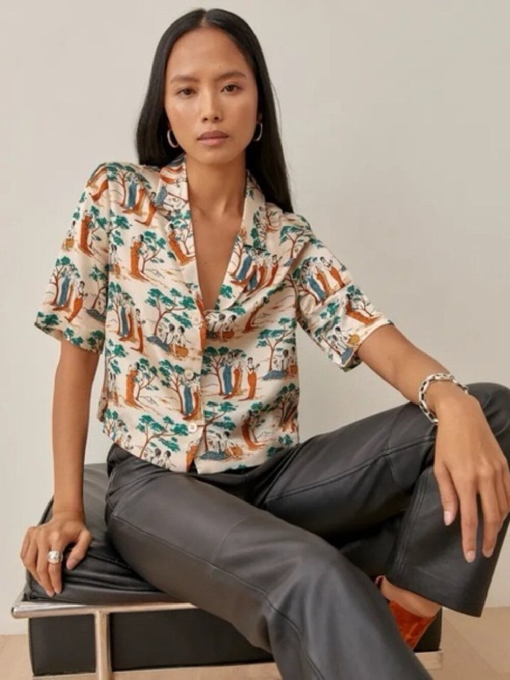 Reformation Hanson Top in Divine 100% Silk Size XS